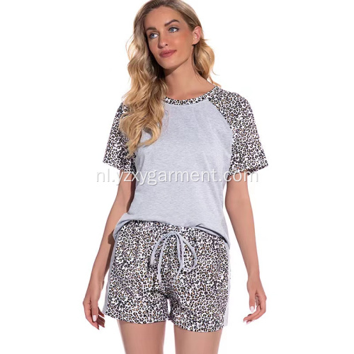 Gebreide luipaardprint loungewear